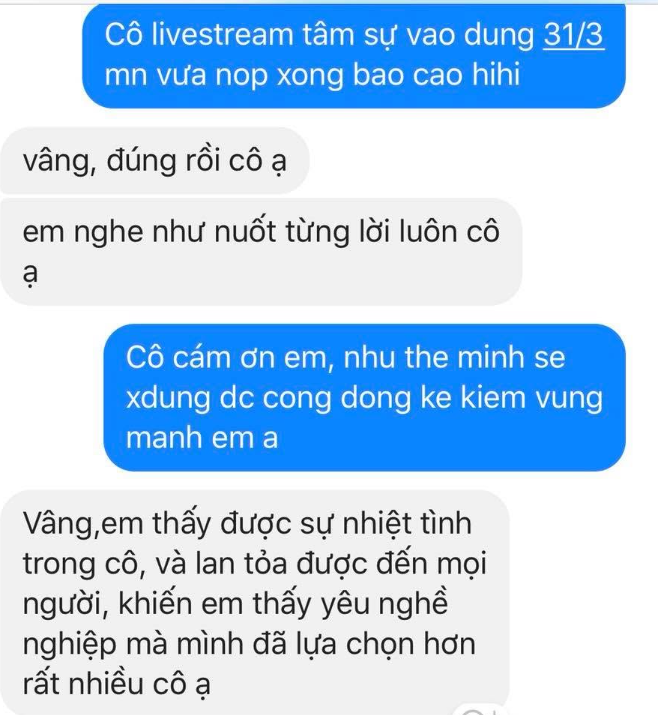Cảm nhận của Học viên Livestream 31/3 – ảnh chụp gốc