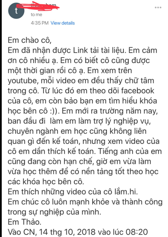 Cảm nhận của Em Thảo – ảnh chụp gốc