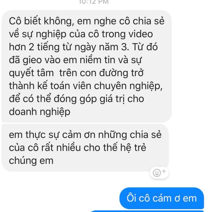 Cảm nhận của Học viên ACCA – ảnh chụp gốc